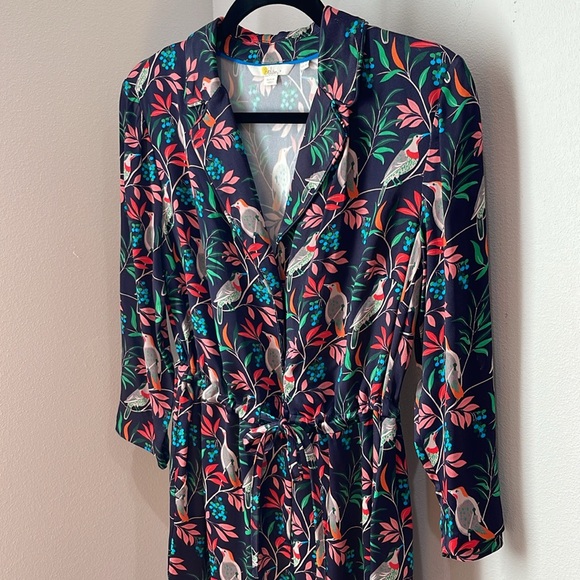 Boden navy jumpsuit with bird and floral print - Picture 4 of 9